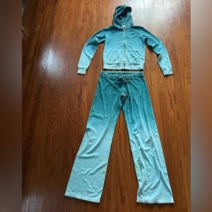 Juicy Couture Turquoise Velour Sweatsuit